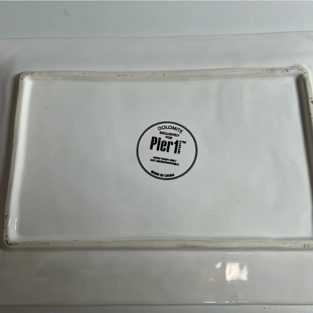 Dolomite Rectangular Platter with Black Logo